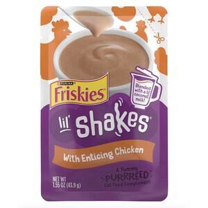 NEW! Case Of 16: Friskies Lil' Shakes With Enticing Chicken Lickable Cat Treats
